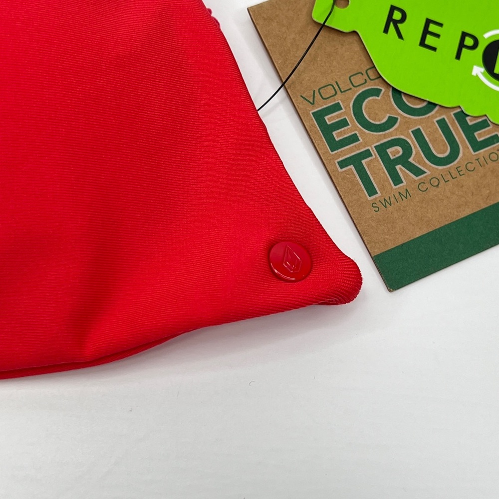 Volcom Simply Seamless Triangle Bikini Top Red - image 6